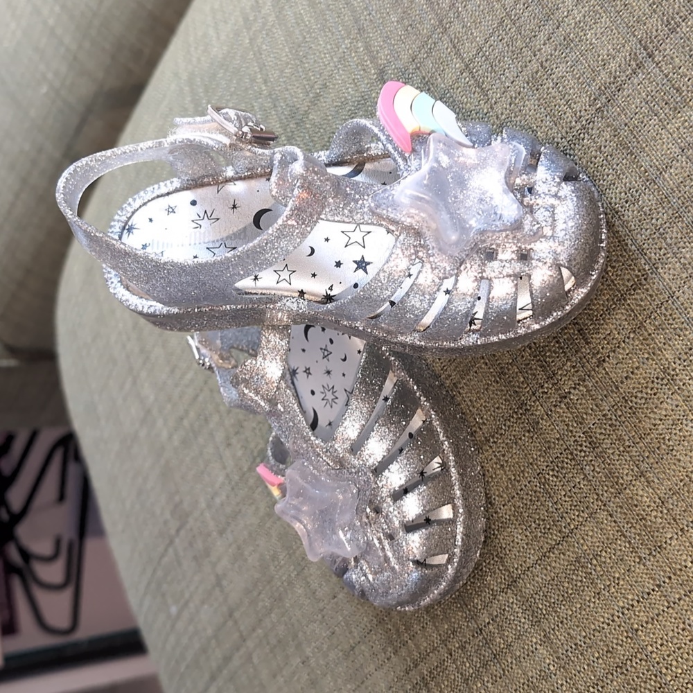 Mini Melissa Possession II Silver Glitter Sandal